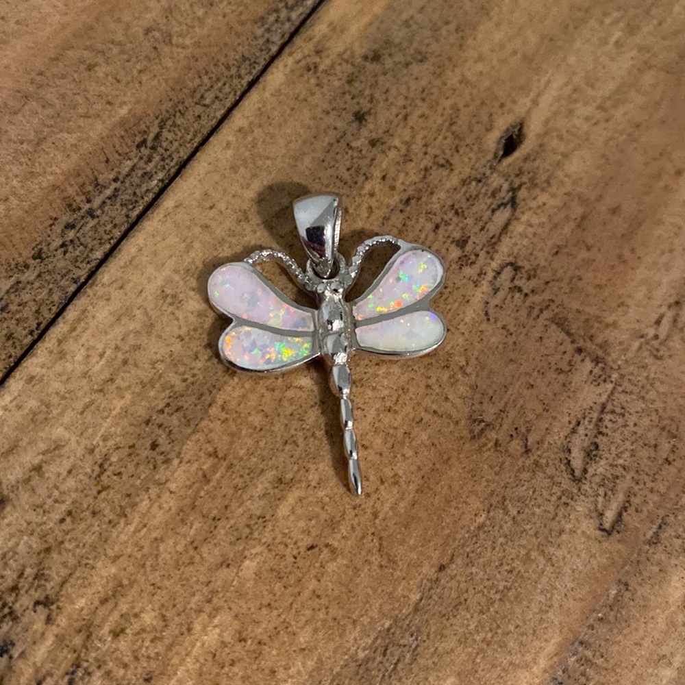 White Opal Firefly Pendant
